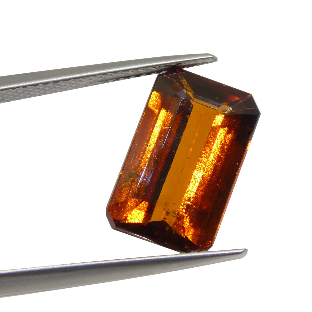 6.13ct Emerald Cut Reddish Orange Hessonite Garnet from Sri Lanka - Skyjems Wholesale Gemstones