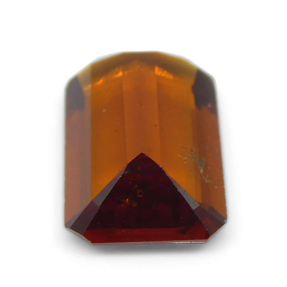 6.13ct Emerald Cut Reddish Orange Hessonite Garnet from Sri Lanka - Skyjems Wholesale Gemstones