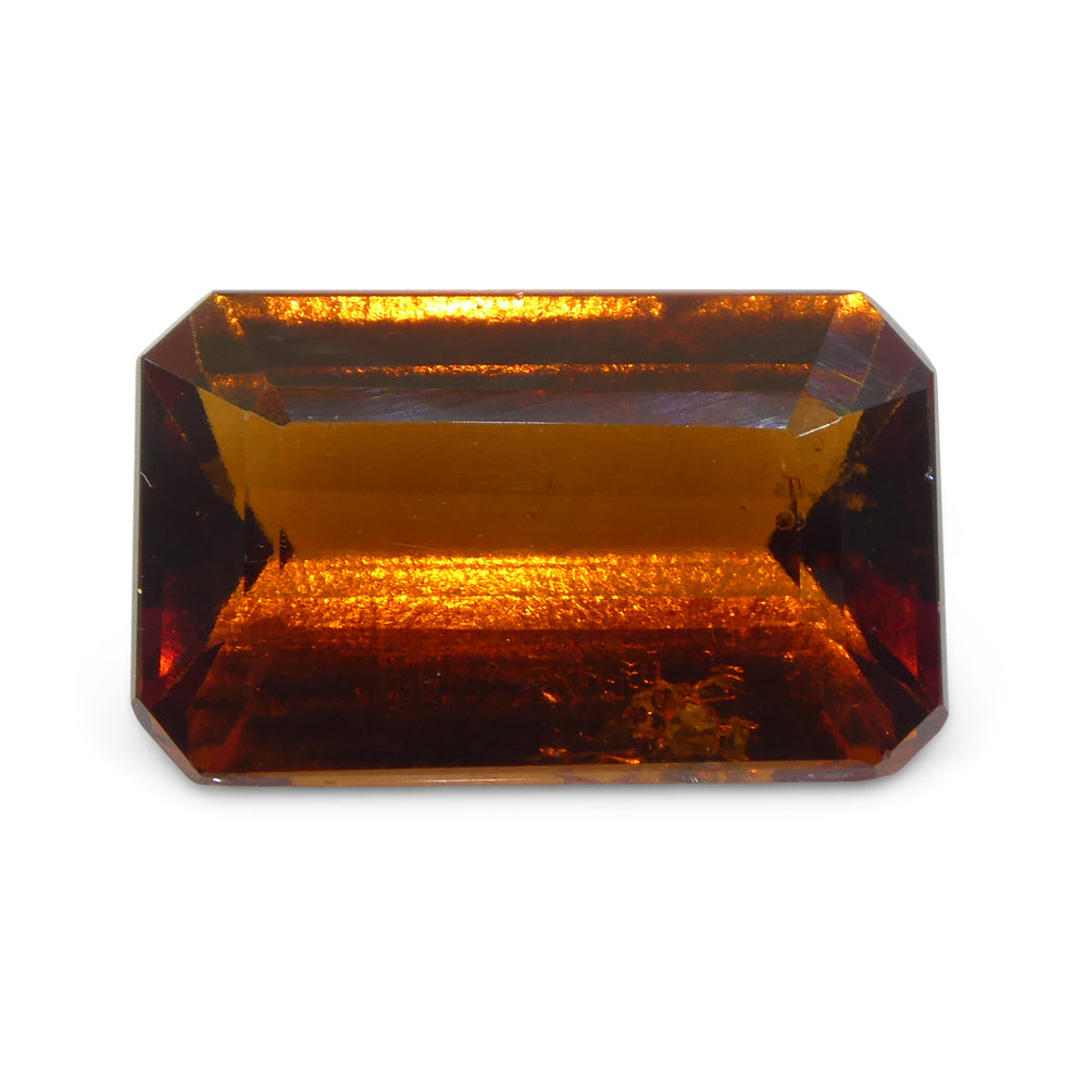 6.13ct Emerald Cut Reddish Orange Hessonite Garnet from Sri Lanka - Skyjems Wholesale Gemstones