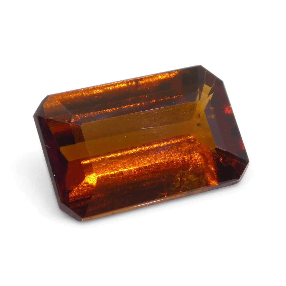 6.13ct Emerald Cut Reddish Orange Hessonite Garnet from Sri Lanka - Skyjems Wholesale Gemstones