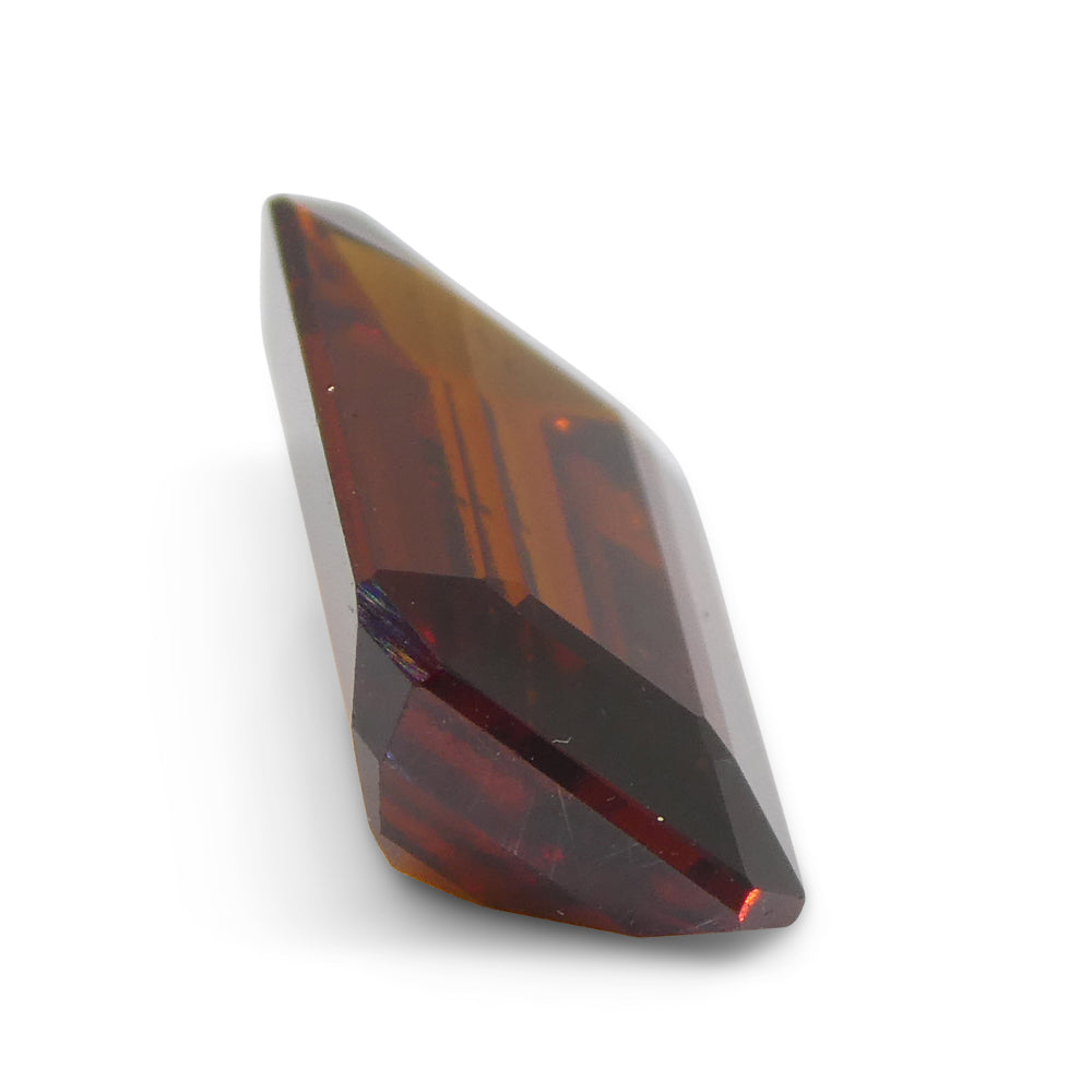 6.13ct Emerald Cut Reddish Orange Hessonite Garnet from Sri Lanka - Skyjems Wholesale Gemstones