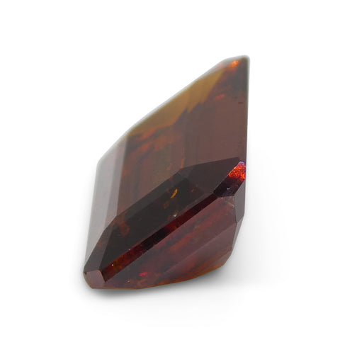 6.13ct Emerald Cut Reddish Orange Hessonite Garnet from Sri Lanka