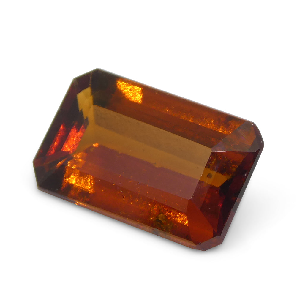 6.13ct Emerald Cut Reddish Orange Hessonite Garnet from Sri Lanka - Skyjems Wholesale Gemstones