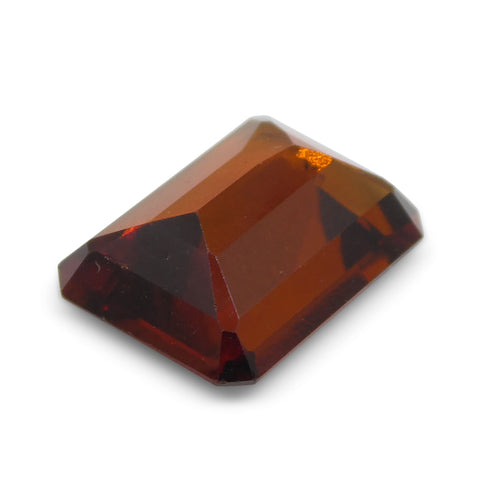 5.91ct Emerald Cut Reddish Orange Hessonite Garnet from Sri Lanka