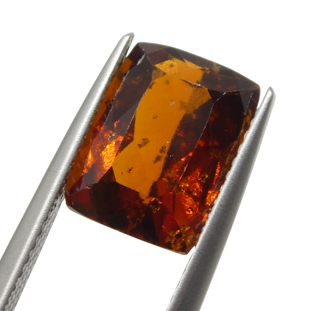 5.41ct Rectangular Cushion Reddish Orange Hessonite Garnet from Sri Lanka - Skyjems Wholesale Gemstones