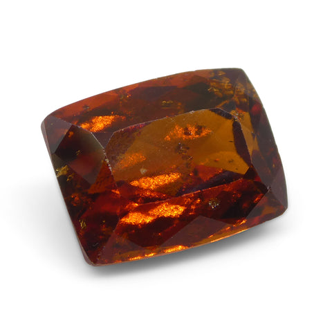 5.41ct Rectangular Cushion Reddish Orange Hessonite Garnet from Sri Lanka