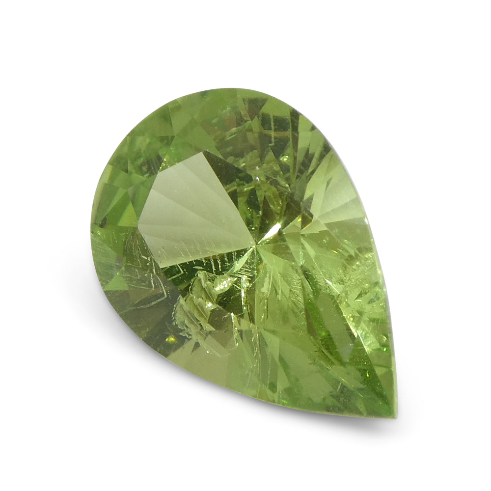 SkyJems 2.6ct Pear Mint Green Tsavorite Garnet from Tanzania, rare gemstone in modified brilliant cut