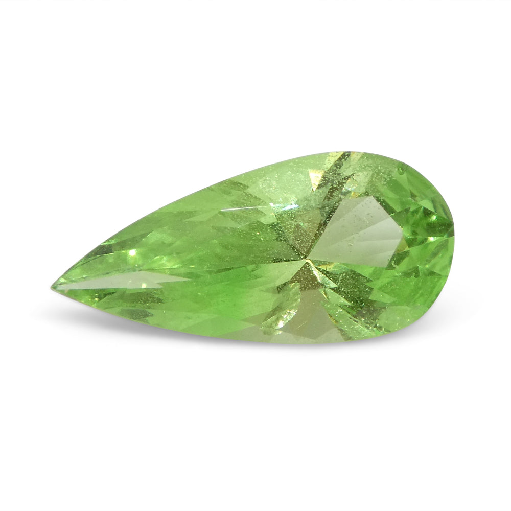 SkyJems 1.71ct Pear Mint Green Tsavorite Garnet from Tanzania, rare gemstone in modified brilliant cut