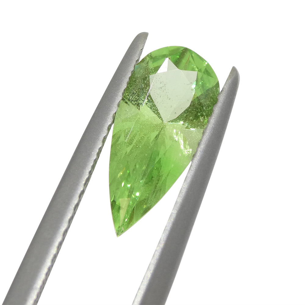 SkyJems 1.71ct Pear Mint Green Tsavorite Garnet from Tanzania, rare gemstone in modified brilliant cut