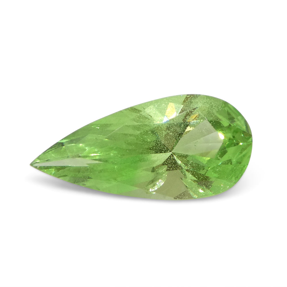 SkyJems 1.71ct Pear Mint Green Tsavorite Garnet from Tanzania, rare gemstone in modified brilliant cut