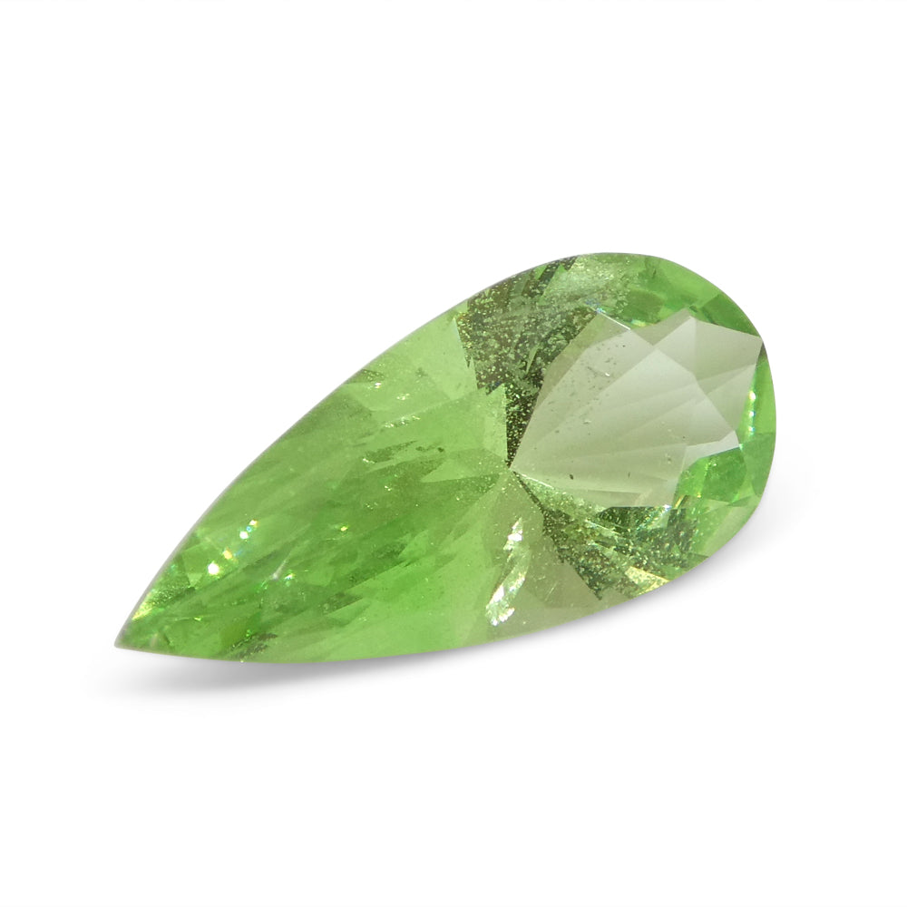 SkyJems 1.71ct Pear Mint Green Tsavorite Garnet from Tanzania, rare gemstone in modified brilliant cut