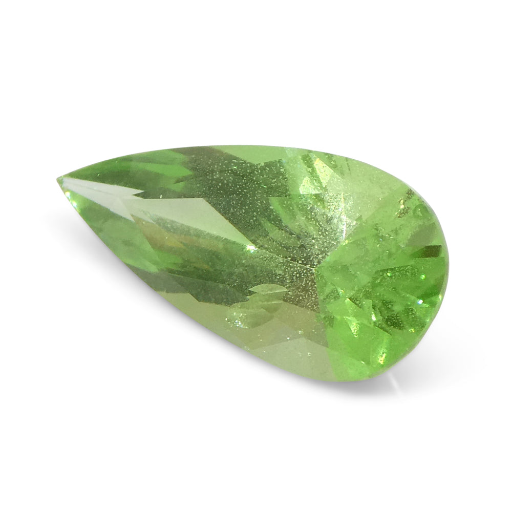 SkyJems 1.71ct Pear Mint Green Tsavorite Garnet from Tanzania, rare gemstone in modified brilliant cut