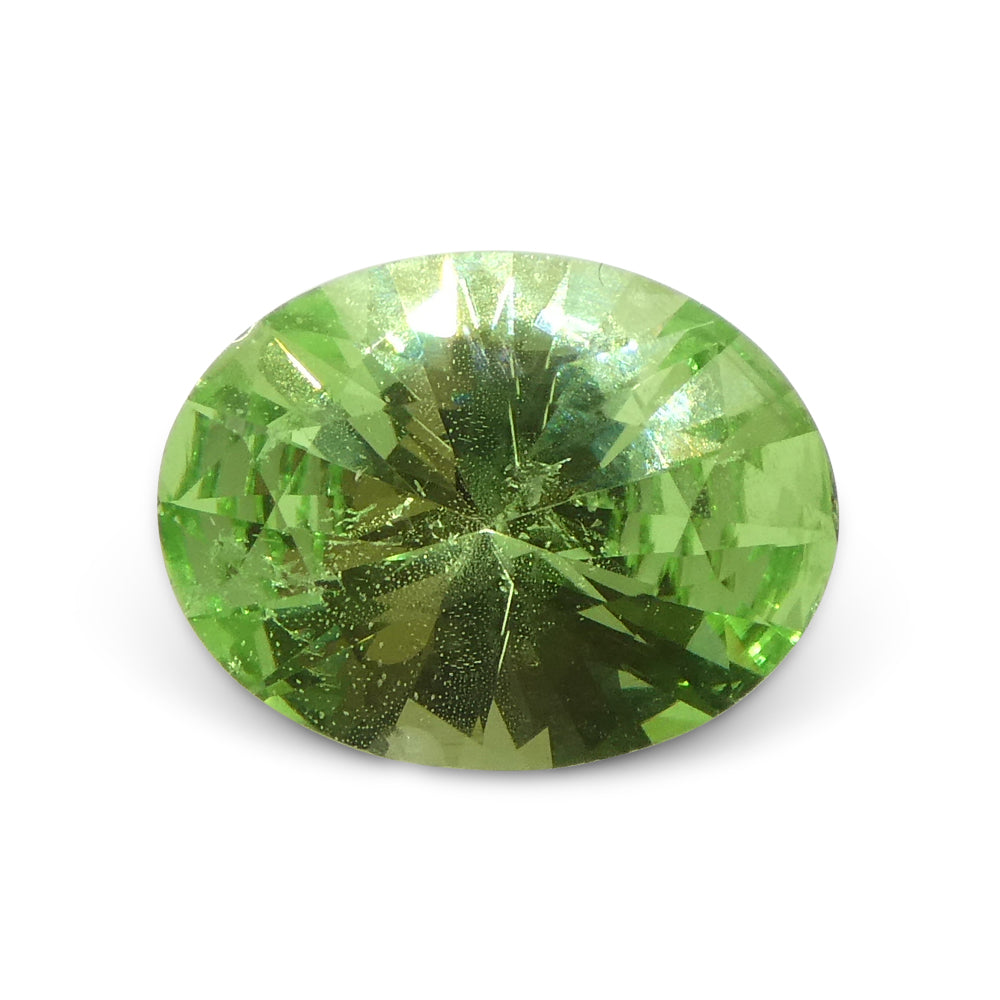 SkyJems 1.69ct Oval Mint Green Tsavorite Garnet from Tanzania, rare gemstone in modified brilliant cut