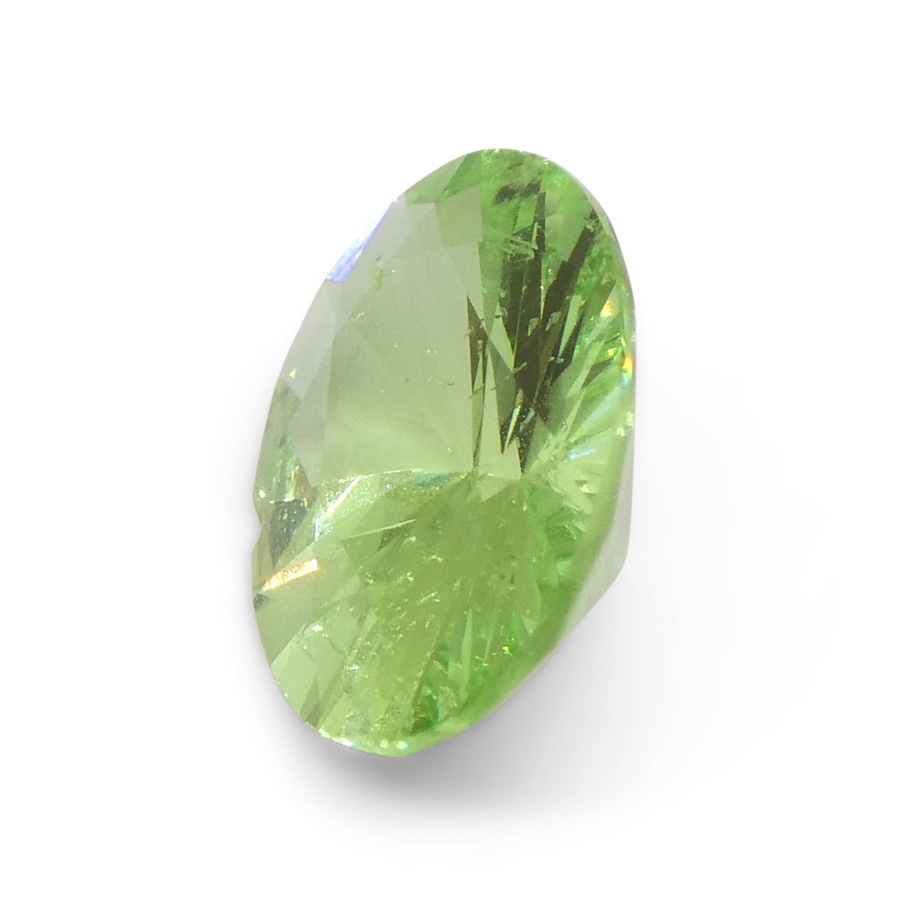 SkyJems 1.69ct Oval Mint Green Tsavorite Garnet from Tanzania, rare gemstone in modified brilliant cut
