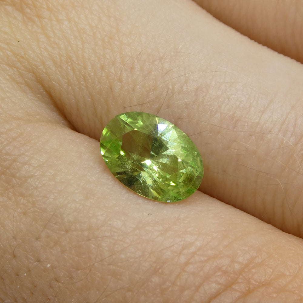 2.43ct Oval Green Mint Garnet from Tanzania - Skyjems Wholesale Gemstones