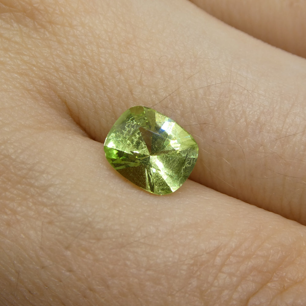 1.94ct Cushion Green Mint Garnet from Tanzania - Skyjems Wholesale Gemstones