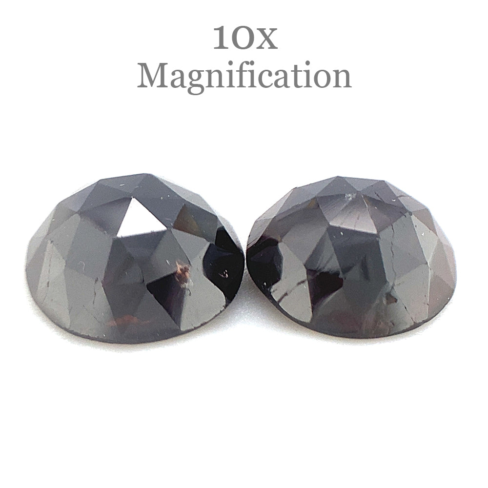 10.35ct Pair Almandine/Almandite Round Rose Cut Red Rhodolite Garnet from Mozambique - Skyjems Wholesale Gemstones