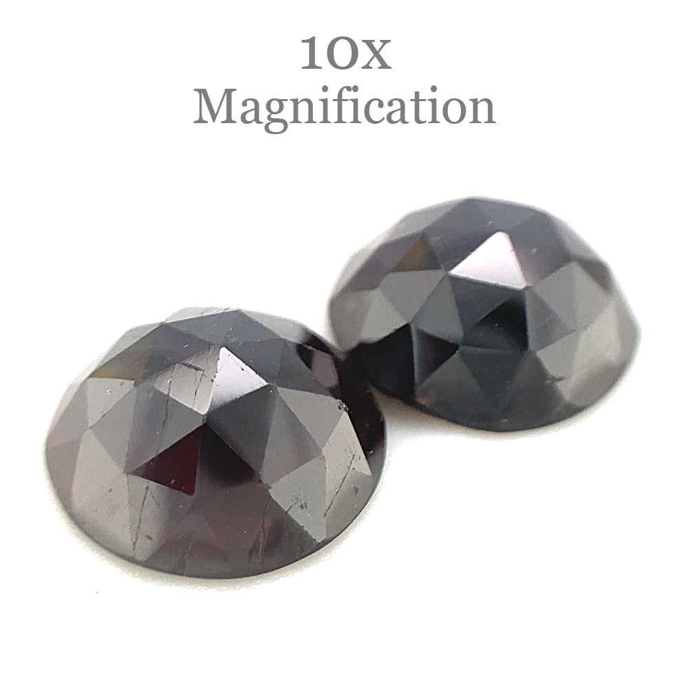 10.35ct Pair Almandine/Almandite Round Rose Cut Red Rhodolite Garnet from Mozambique - Skyjems Wholesale Gemstones