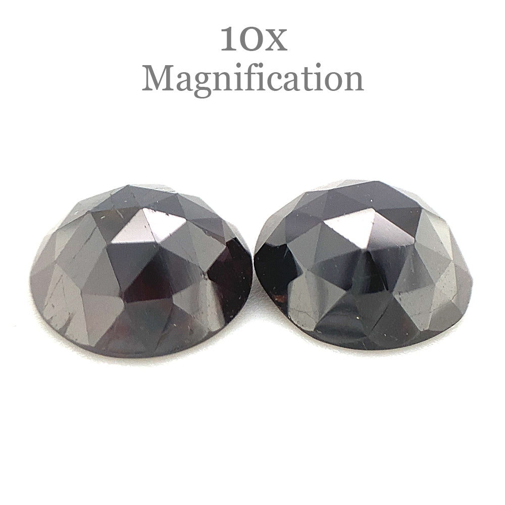 10.35ct Pair Almandine/Almandite Round Rose Cut Red Rhodolite Garnet from Mozambique - Skyjems Wholesale Gemstones