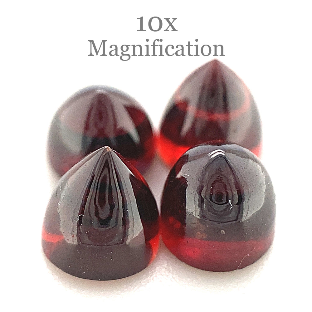 4.48ct 4 Stone Set Almandine/Almandite Round Bullet Red Rhodolite Garnet from Mozambique - Skyjems Wholesale Gemstones