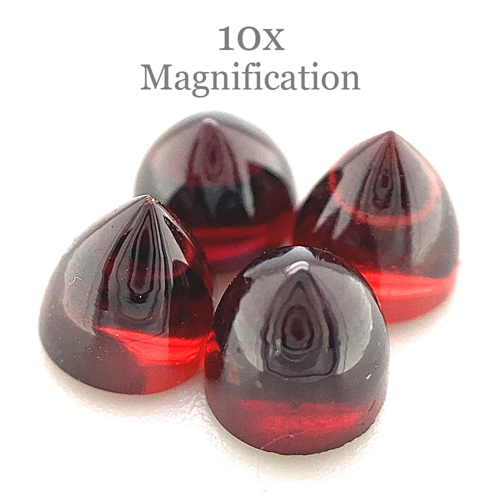 4.48ct 4 Stone Set Almandine/Almandite Round Bullet Red Rhodolite Garnet from Mozambique - Skyjems Wholesale Gemstones