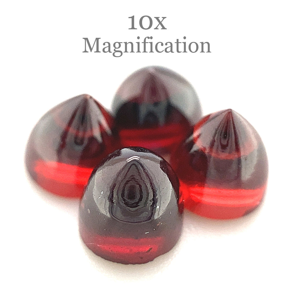 4.48ct 4 Stone Set Almandine/Almandite Round Bullet Red Rhodolite Garnet from Mozambique - Skyjems Wholesale Gemstones