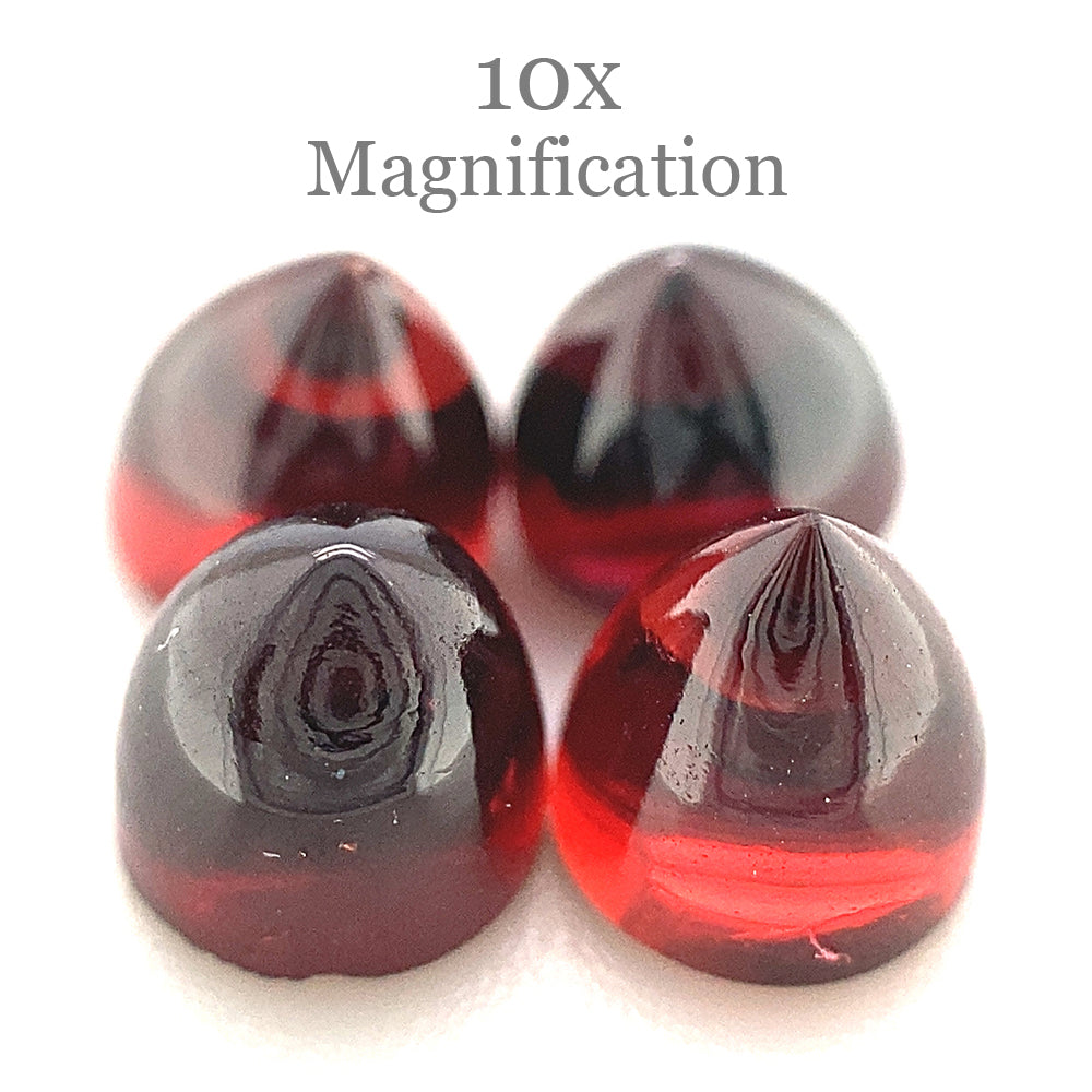 4.48ct 4 Stone Set Almandine/Almandite Round Bullet Red Rhodolite Garnet from Mozambique - Skyjems Wholesale Gemstones