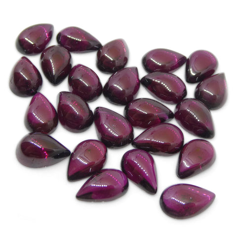 40ct Pyrope-Almandine Pear Cabochon Purple Rhodolite Garnet from Mozambique Wholesale Lot