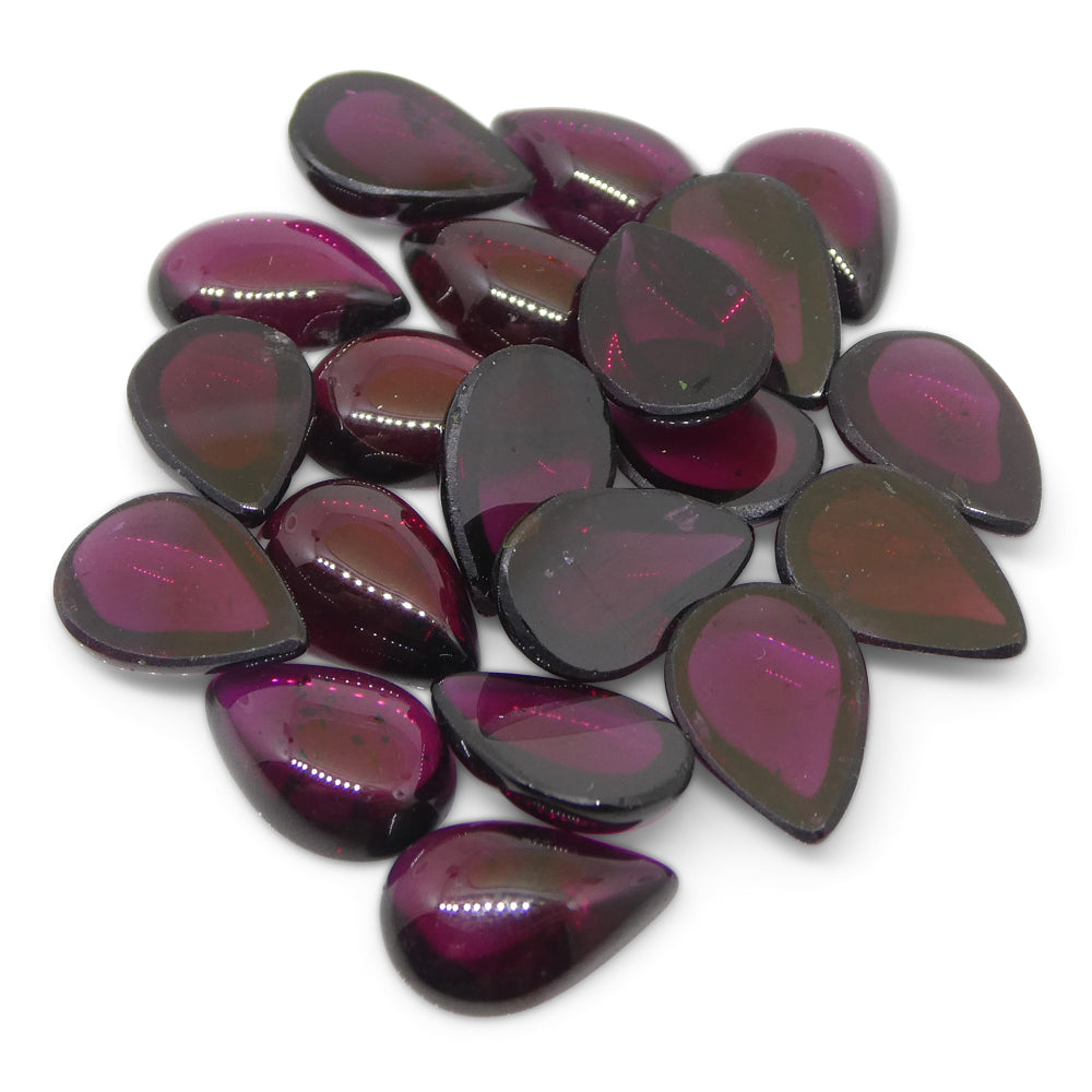 45.96ct Pyrope-Almandine Pear Cabochon Purple Rhodolite Garnet from Mozambique Wholesale Lot - Skyjems Wholesale Gemstones