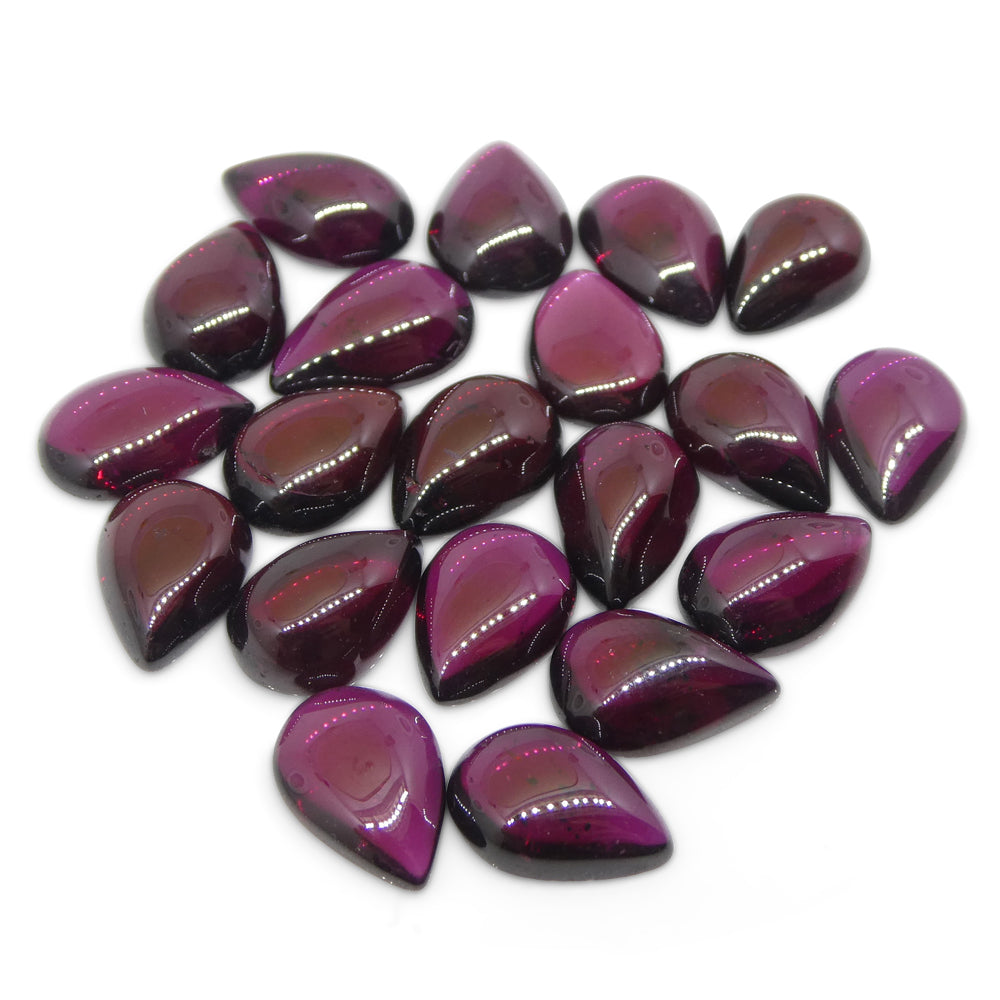 45.96ct Pyrope-Almandine Pear Cabochon Purple Rhodolite Garnet from Mozambique Wholesale Lot - Skyjems Wholesale Gemstones