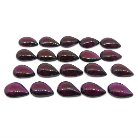45.96ct Pyrope-Almandine Pear Cabochon Purple Rhodolite Garnet from Mozambique Wholesale Lot
