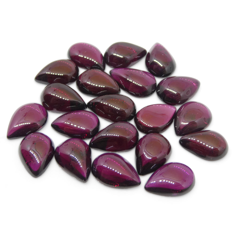 45.96ct Pyrope-Almandine Pear Cabochon Purple Rhodolite Garnet from Mozambique Wholesale Lot - Skyjems Wholesale Gemstones