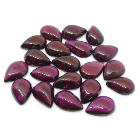 45.96ct Pyrope-Almandine Pear Cabochon Purple Rhodolite Garnet from Mozambique Wholesale Lot