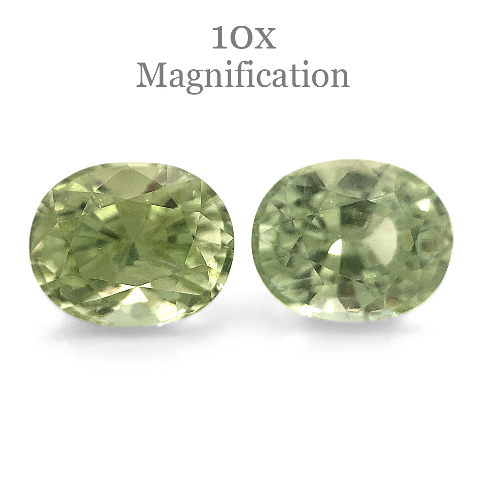 3.63ct Oval Pastel Green Garnet Pair - Skyjems Wholesale Gemstones