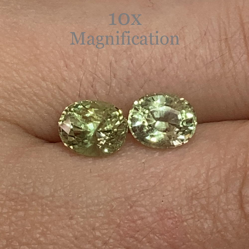 SkyJems 3.63ct Mint Green Tsavorite Garnet Pair, Oval Cut, Merelani Tanzania Origin, Pastel Gemstone