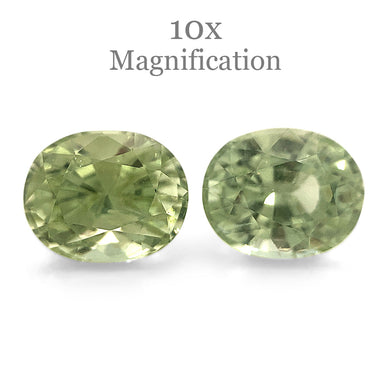 3.63ct Oval Pastel Green Garnet Pair - Skyjems Wholesale Gemstones