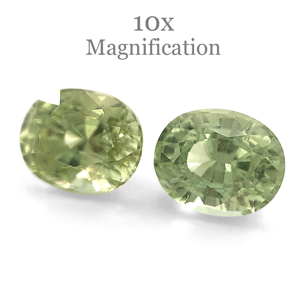 3.63ct Oval Pastel Green Garnet Pair - Skyjems Wholesale Gemstones