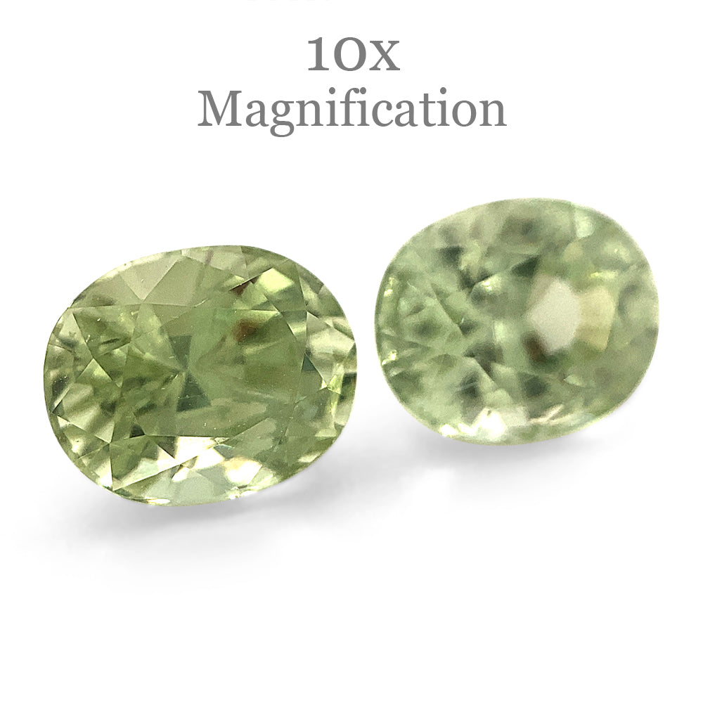 SkyJems 3.63ct Mint Green Tsavorite Garnet Pair, Oval Cut, Merelani Tanzania Origin, Pastel Gemstone
