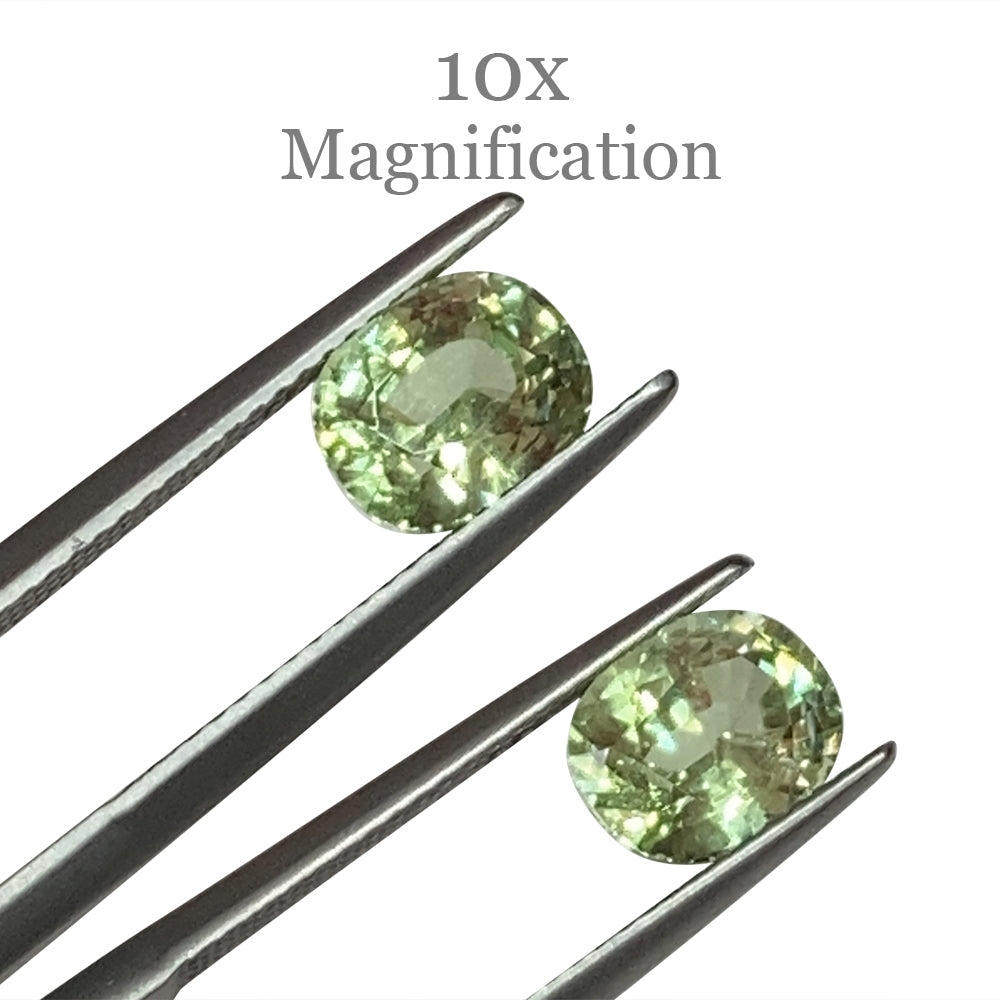 3.86ct Oval Pastel Green Garnet Pair - Skyjems Wholesale Gemstones