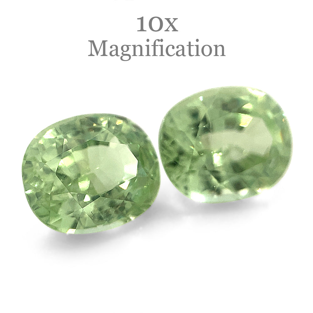 3.86ct Oval Pastel Green Garnet Pair - Skyjems Wholesale Gemstones