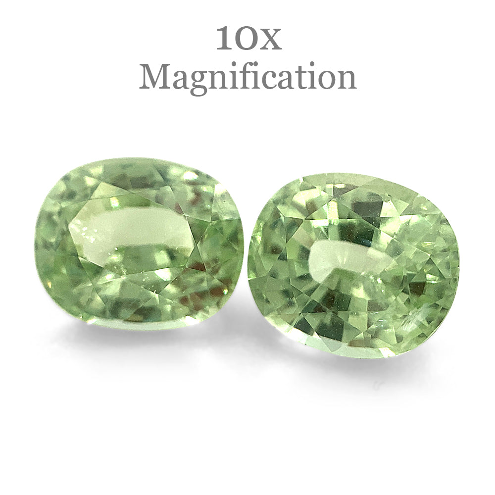 3.86ct Oval Pastel Green Garnet Pair - Skyjems Wholesale Gemstones