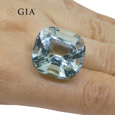 30.48ct Cushion Greenish Blue Aquamarine GIA Certified Unheated - Skyjems Wholesale Gemstones