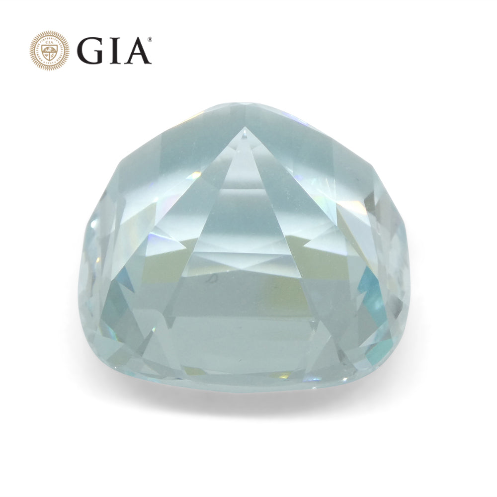 30.48ct Cushion Greenish Blue Aquamarine GIA Certified Unheated - Skyjems Wholesale Gemstones