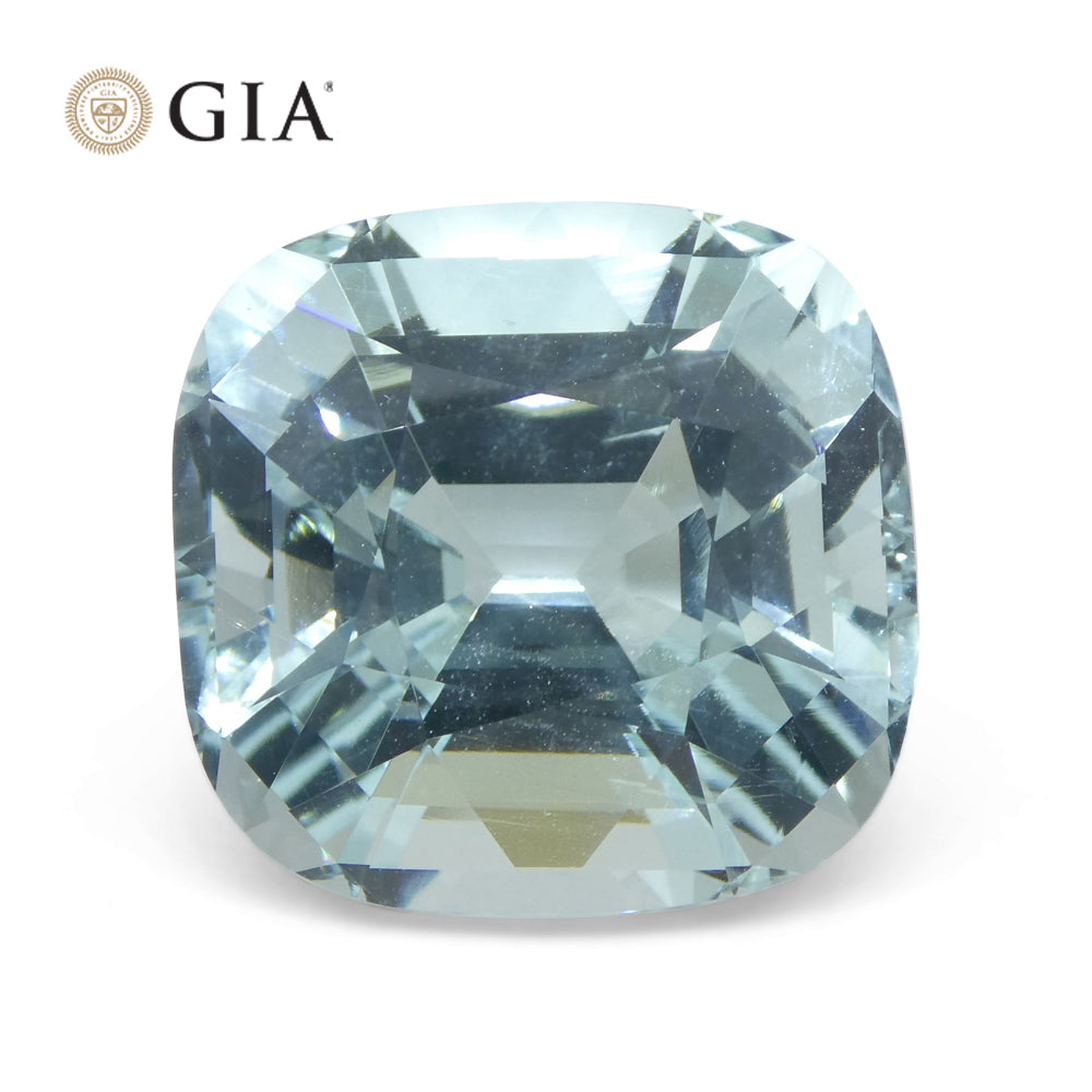 30.48ct Cushion Greenish Blue Aquamarine GIA Certified Unheated - Skyjems Wholesale Gemstones