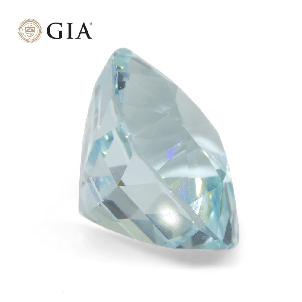 30.48ct Cushion Greenish Blue Aquamarine GIA Certified Unheated - Skyjems Wholesale Gemstones