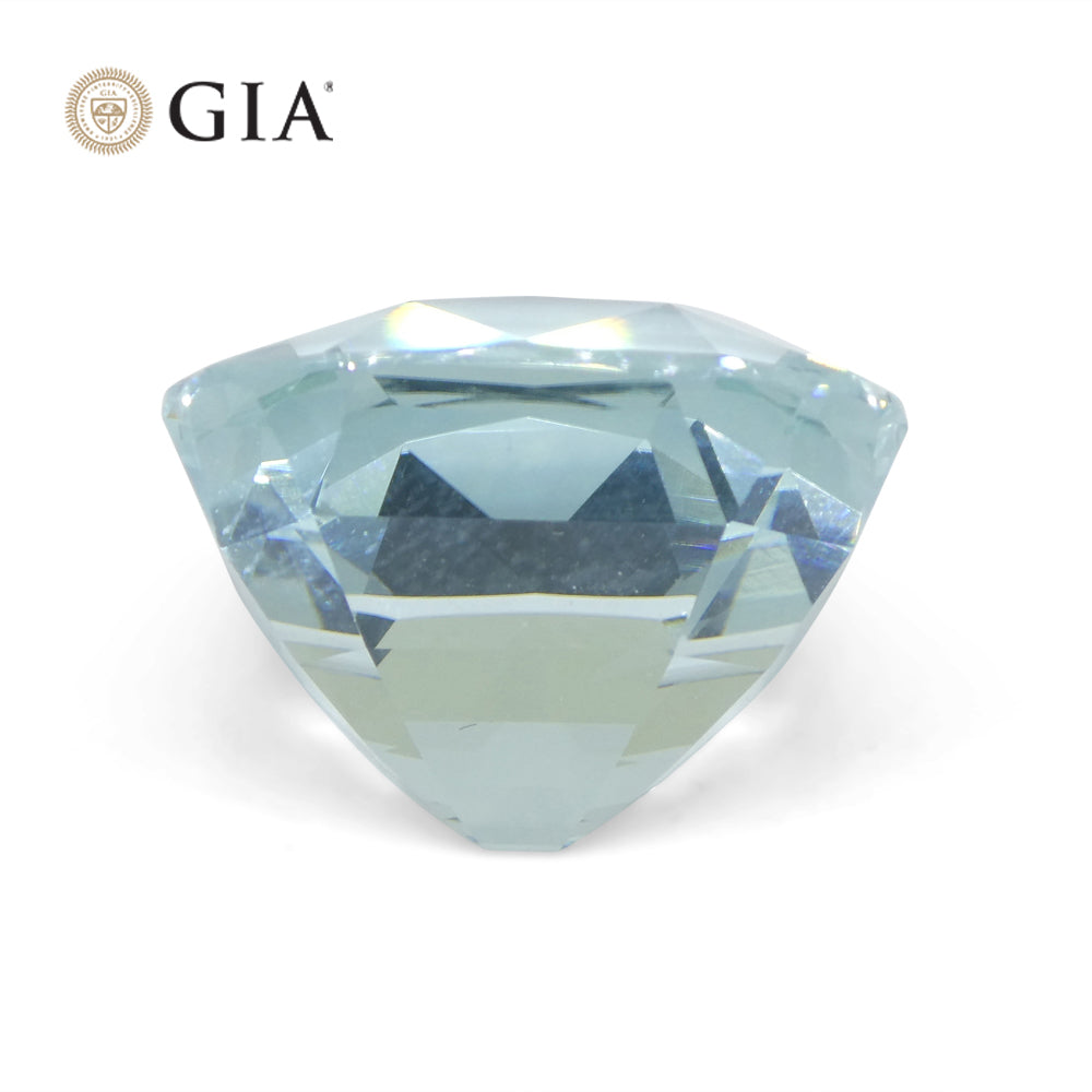 30.48ct Cushion Greenish Blue Aquamarine GIA Certified Unheated - Skyjems Wholesale Gemstones