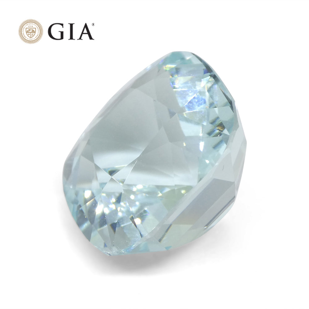 30.48ct Cushion Greenish Blue Aquamarine GIA Certified Unheated - Skyjems Wholesale Gemstones