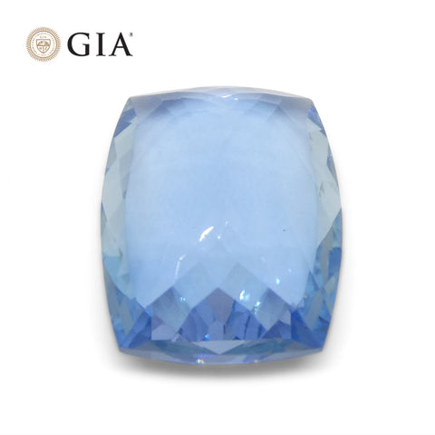 10ct Cushion Blue Aquamarine GIA Certified, Santa Maria
