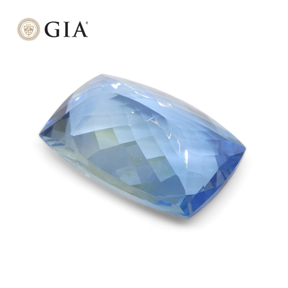 10ct Cushion Blue Aquamarine GIA Certified, Santa Maria - Skyjems Wholesale Gemstones