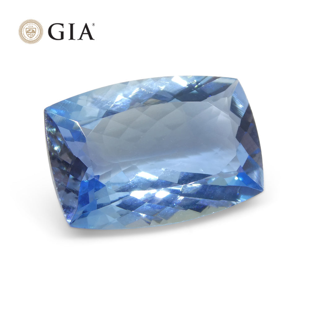 10ct Cushion Blue Aquamarine GIA Certified, Santa Maria - Skyjems Wholesale Gemstones